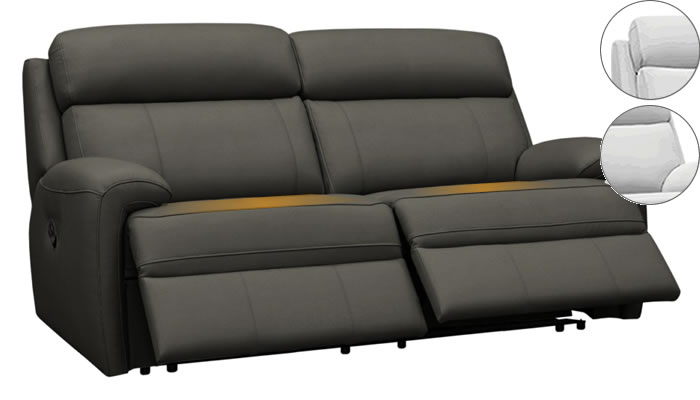 G Plan Hardy 2 Seater Electric Double Recliner Heated Seats and Headrest Lumbar Support Cambridge Buffalo